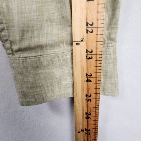 Comstock Co Mens SM 100% Linen Shirt Natural Beige Long Sleeve Button Down EUC - Picture 13 of 16